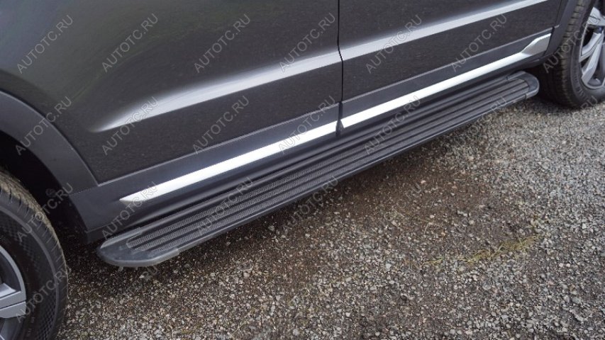 22 999 р. Пороги алюминиевые Slim Line ТСС Тюнинг  Changan CS95 (2023-2025) (Black)  с доставкой в г. Пермь