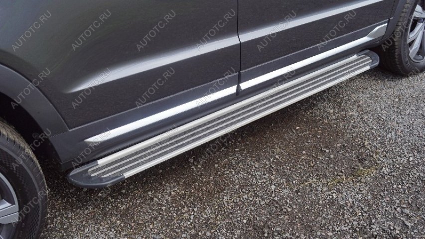 21 999 р. Пороги алюминиевые Slim Line ТСС Тюнинг  Changan CS95 (2023-2025) (серебро)  с доставкой в г. Пермь