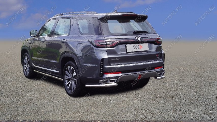 26 649 р. Защита задняя d60.3 мм (уголки) ТСС Тюнинг  Changan CS95 (2023-2025) (нержавейка)  с доставкой в г. Пермь