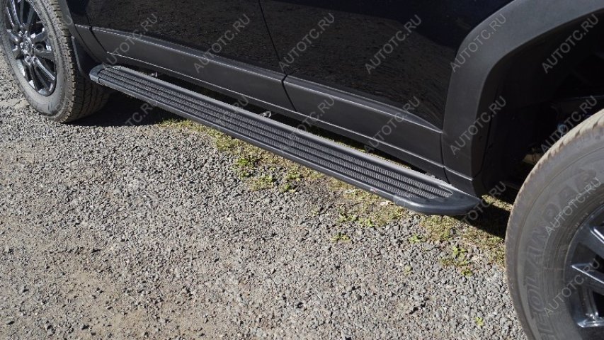 22 999 р. Пороги алюминиевые Slim Line ТСС Тюнинг  Toyota Land Cruiser Prado  J250 (2023-2025) ( Black)  с доставкой в г. Пермь