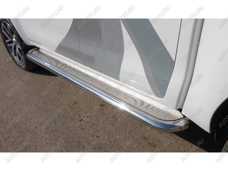 45 999 р. Пороги с площадкой ТСС Тюнинг  JAC T9 (2021-2025) Pickup Double Cab (нержавеющий лист)  с доставкой в г. Пермь