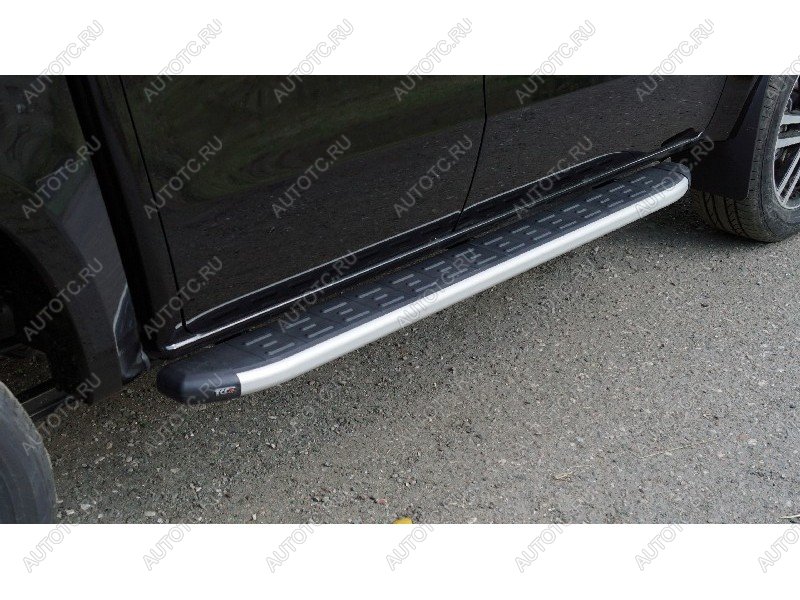 21 999 р. Пороги алюминиевые с пластиковой накладкой ТСС Тюнинг JAC T9 Pickup Double Cab (2021-2025) (серебро)  с доставкой в г. Пермь