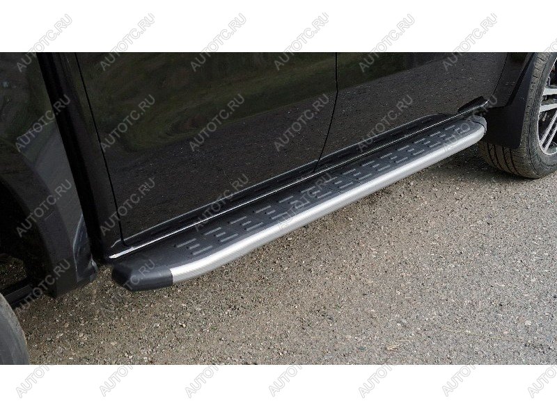 22 999 р. Пороги алюминиевые с пластиковой накладкой ТСС Тюнинг  JAC T9 (2021-2025) Pickup Double Cab (карбон серебро)  с доставкой в г. Пермь