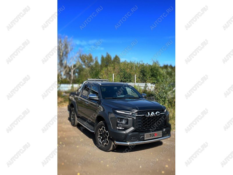 25 549 р. Защита передняя нижняя d76.1 мм ТСС Тюнинг  JAC T9 (2021-2025) Pickup Double Cab (нержавейка)  с доставкой в г. Пермь