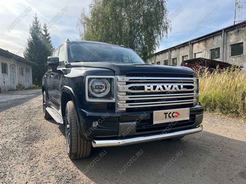 25 549 р. Защита передняя нижняя d76.1 мм ТСС Тюнинг  Haval H9 (2024-2025) (нержавейка)  с доставкой в г. Пермь