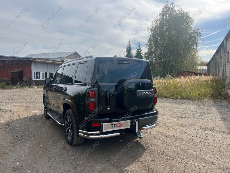 32 999 р. Защита задняя уголки двойные d76.1*42.4 ТСС Тюнинг  Haval H9 (2024-2025) (нержавейка)  с доставкой в г. Пермь