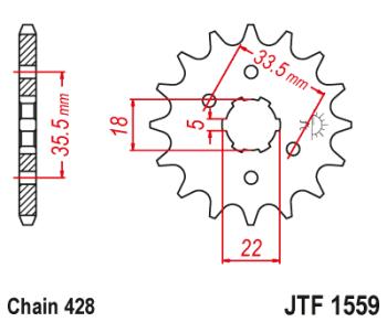 Звезда цепного привода JTF1559 14  jtf1559.14
