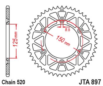 3 199 р. Звезда цепного привода JTA897.49ORG  jta897.49org  с доставкой в г. Пермь. Увеличить фотографию 1