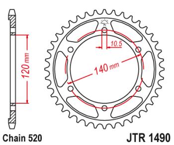 2 869 р. Звезда цепного привода JTR1490 42  jtr1490.42  с доставкой в г. Пермь. Увеличить фотографию 1