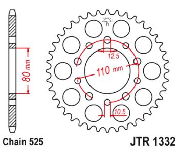 Звезда цепного привода JTR1332 42  jtr1332.42