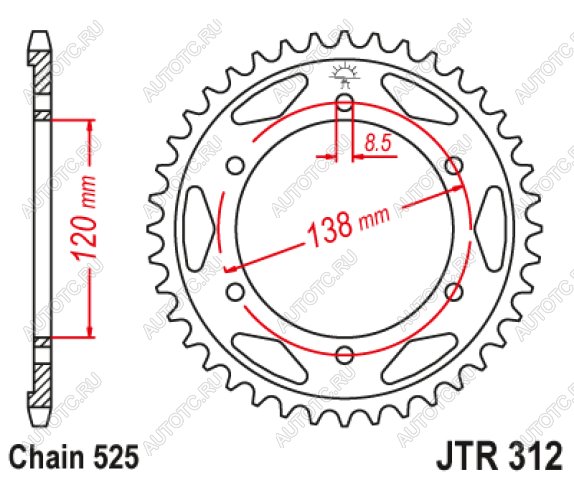 3 199 р. Звезда цепного привода JTR312 40  jtr312.40  с доставкой в г. Пермь