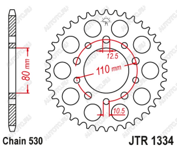 3 399 р. Звезда цепного привода JTR1334 42  jtr1334.42  с доставкой в г. Пермь