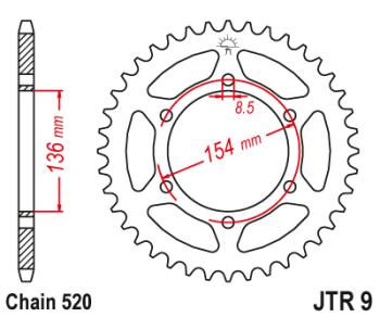 Звезда цепного привода JTR9 47  jtr9.47