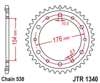 3 599 р. Звезда цепного привода JTR1340 45  jtr1340.45  с доставкой в г. Пермь. Увеличить фотографию 1