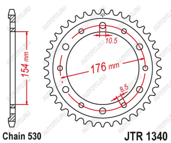 3 599 р. Звезда цепного привода JTR1340 45  jtr1340.45  с доставкой в г. Пермь