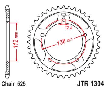 Звезда цепного привода JTR1304 39  jtr1304.39