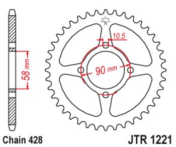 Звезда цепного привода JTR1221 45  jtr1221.45