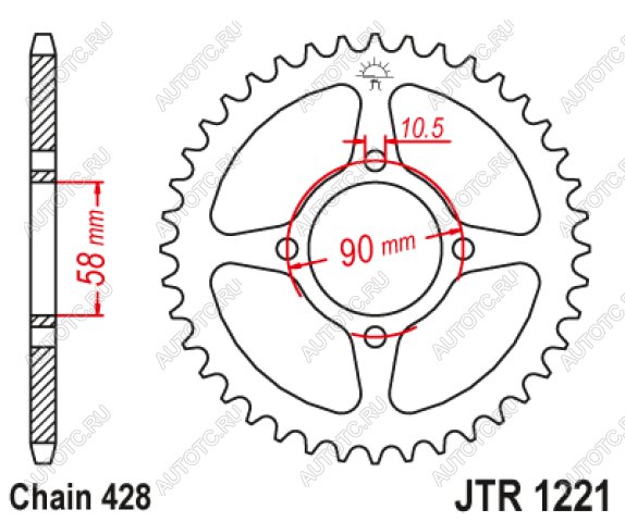 2 299 р. Звезда цепного привода JTR1221 45  jtr1221.45  с доставкой в г. Пермь