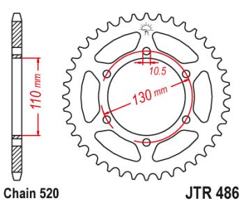 2 999 р. Звезда цепного привода JTR486 43  jtr486.43  с доставкой в г. Пермь. Увеличить фотографию 1