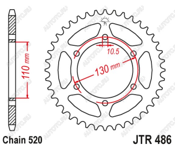 2 999 р. Звезда цепного привода JTR486 43  jtr486.43  с доставкой в г. Пермь