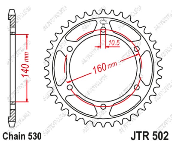 3 999 р. Звезда цепного привода JTR502 45  jtr502.45  с доставкой в г. Пермь