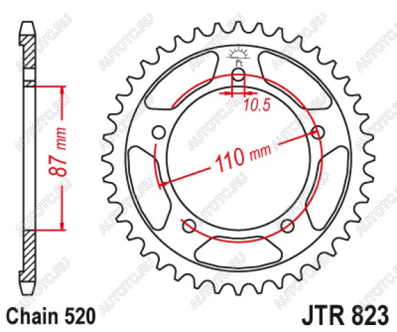 3 999 р. Звезда цепного привода JTR823 49  jtr823.49  с доставкой в г. Пермь