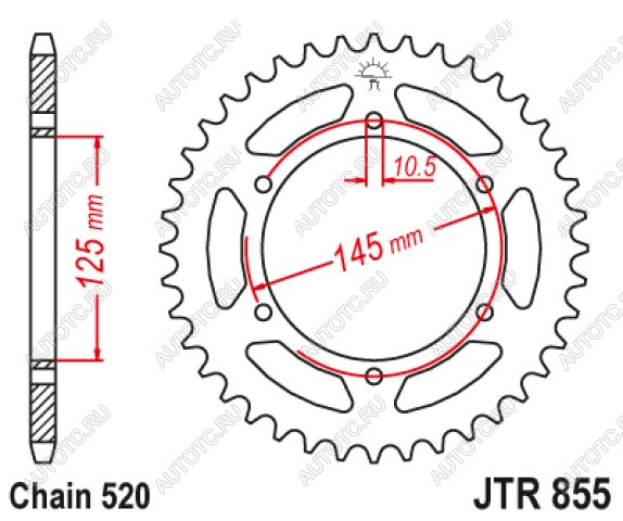 3 299 р. Звезда цепного привода JTR855 48  jtr855.48  с доставкой в г. Пермь