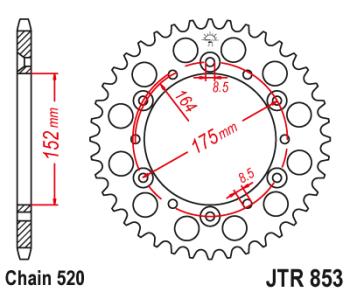 2 869 р. Звезда цепного привода JTR853 40  jtr853.40  с доставкой в г. Пермь. Увеличить фотографию 1