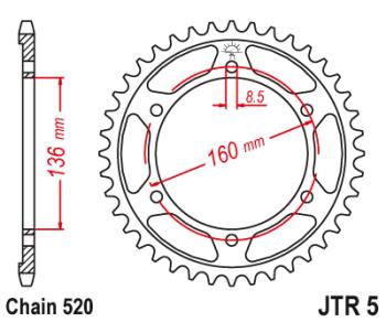 3 279 р. Звезда цепного привода JTR5 45  jtr5.45  с доставкой в г. Пермь. Увеличить фотографию 1
