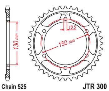 Звезда цепного привода JTR300 42  jtr300.42