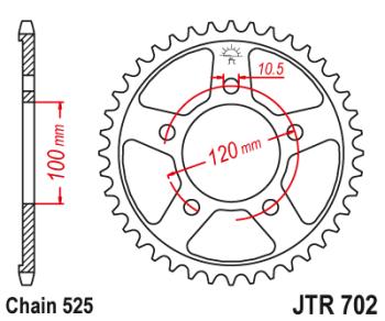 3 679 р. Звезда цепного привода JTR702 44  jtr702.44  с доставкой в г. Пермь. Увеличить фотографию 1