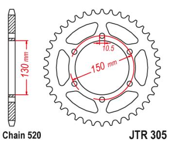 3 399 р. Звезда цепного привода JTR305 46ZBK  jtr305.46zbk  с доставкой в г. Пермь. Увеличить фотографию 1