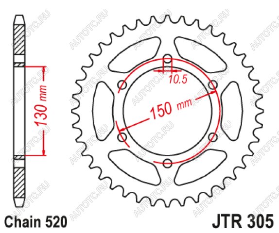 3 399 р. Звезда цепного привода JTR305 46ZBK  jtr305.46zbk  с доставкой в г. Пермь