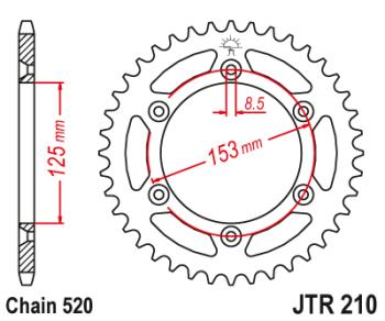 Звезда цепного привода JTR210 38  jtr210.38