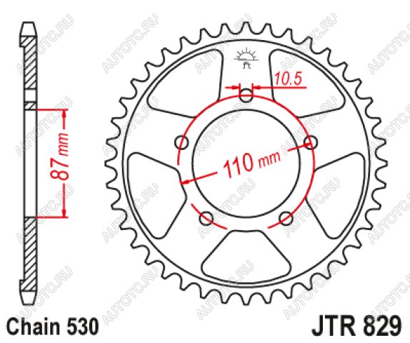 3 799 р. Звезда цепного привода JTR829 45  jtr829.45  с доставкой в г. Пермь
