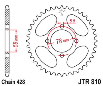 Звезда цепного привода JTR810 43  jtr810.43