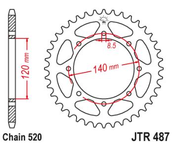 2 899 р. Звезда цепного привода JTR487 43  jtr487.43  с доставкой в г. Пермь. Увеличить фотографию 1