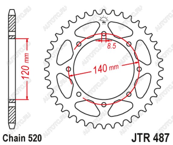 2 899 р. Звезда цепного привода JTR487 43  jtr487.43  с доставкой в г. Пермь