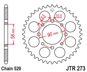 Звезда цепного привода JTR273 42  jtr273.42