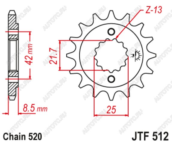 1 479 р. Звезда цепного привода JTF512 17RB  jtf512.17rb  с доставкой в г. Пермь