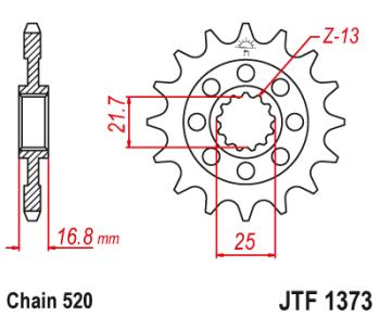 2 199 р. Звезда цепного привода JTF1373.17  jtf1373.17  с доставкой в г. Пермь. Увеличить фотографию 1