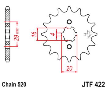 Звезда цепного привода JTF422 13  jtf422.13