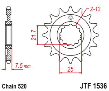 Звезда цепного привода JTF1536 15RB  jtf1536.15rb
