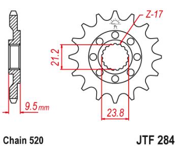 Звезда цепного привода JTF284 13  jtf284.13