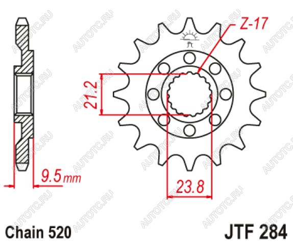 1 149 р. Звезда цепного привода JTF284 13  jtf284.13  с доставкой в г. Пермь