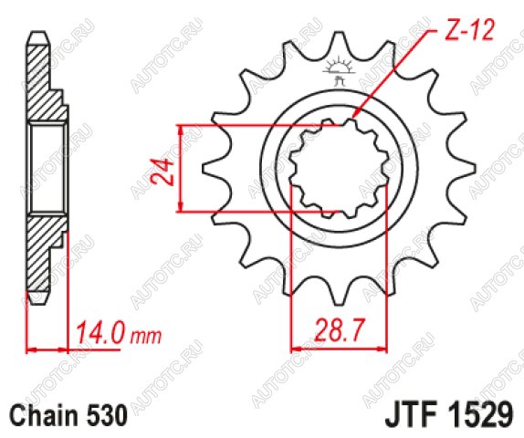 1 859 р. Звезда цепного привода JTF1529 17  jtf1529.17  с доставкой в г. Пермь