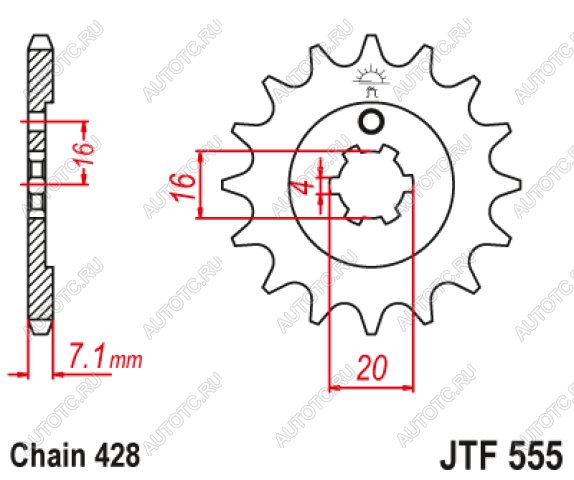 569 р. Звезда цепного привода JTF555 14  jtf555.14  с доставкой в г. Пермь