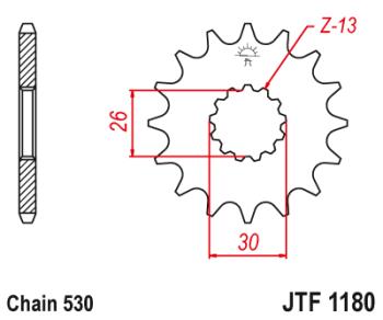 Звезда цепного привода JTF1180 18RB  jtf1180.18rb