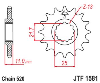 Звезда цепного привода JTF1581 15  jtf1581.15