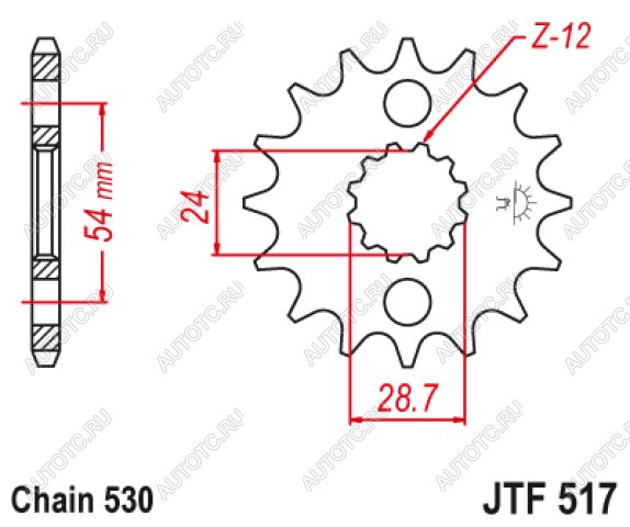 1 359 р. Звезда цепного привода JTF517 18  jtf517.18  с доставкой в г. Пермь